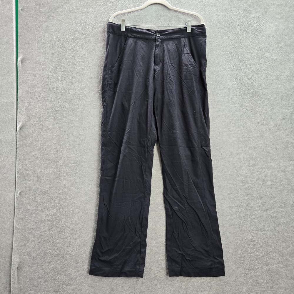 Royal Robbins Women Pants 12 Black Chino Bootcut Nylon High Rise 31 in Inseam